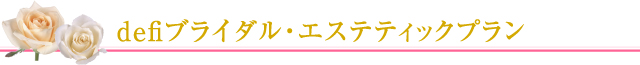 defiブライダル・エステティックプラン